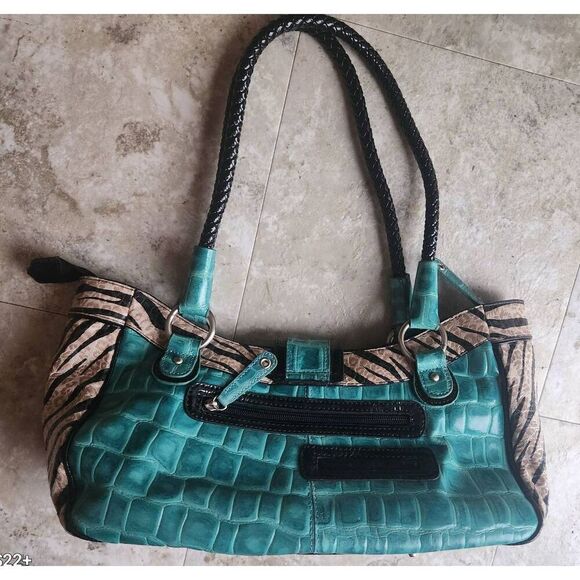 MC crocodile texture and animal print shoulder bag, purse - Picture 8 of 12
